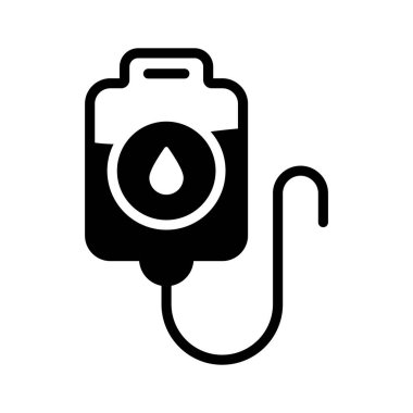 Modern tarzda, vektör kullanmaya hazır bir kan torbası simgesi