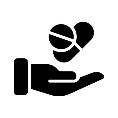 Çeşitli ilaç ve kapsüllerden oluşan, ilaç ve sağlık hizmetlerini sembolize eden bir ikon.