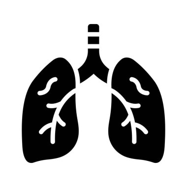 İnanılmaz bir insan akciğeri ikonu, vektör kullanmaya hazır
