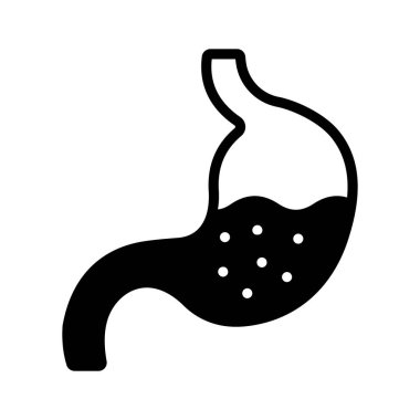 Gıda, mide vektör simgesi almak ve işlemek için insan organı