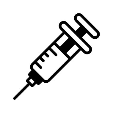 Modern tarzda, kullanmaya ve indirmeye hazır inanılmaz bir enjeksiyon ikonu