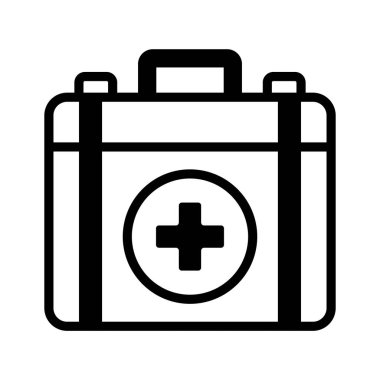İlk yardım çantasının bu inanılmaz simgesini indir, tıbbi kutu vektör tasarımı