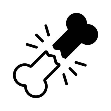 Modern tarzda kemik kırılma simgesi tasarımı