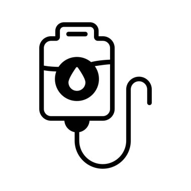 Modern tarzda, vektör kullanmaya hazır bir kan torbası simgesi