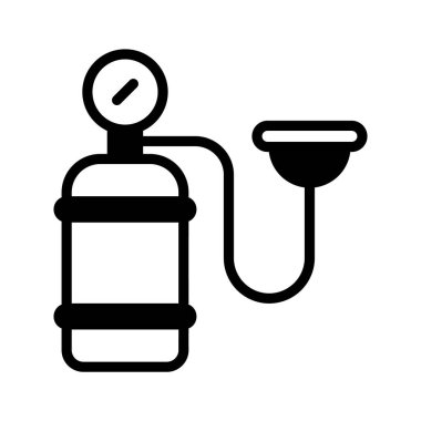 Oksijen tüpüne bağlı oksijen tüpü, oksijen silindiri simgesi