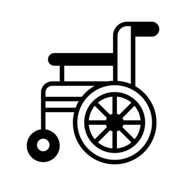 Tekerlekli sandalye simgesi, özelleştirilebilir vektör premium kullanıma hazır