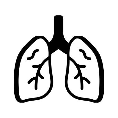 İnanılmaz bir insan akciğeri ikonu, vektör kullanmaya hazır