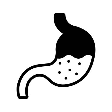 Gıda, mide vektör simgesi almak ve işlemek için insan organı