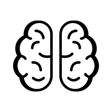 İnsan beyninin eşsiz bir tasarımı, düzenlenebilir vektör simgesi