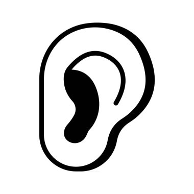 Düzenlenebilir düz biçimli modern kulak organı simgesi