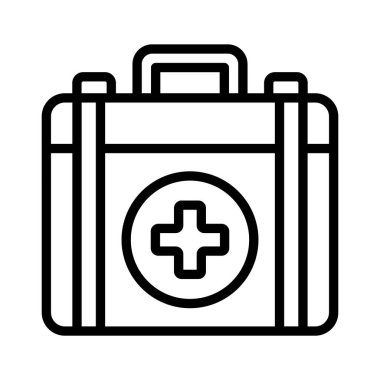 İlk yardım çantasının bu inanılmaz simgesini indir, tıbbi kutu vektör tasarımı