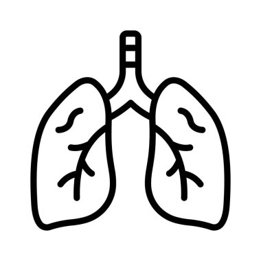 İnanılmaz bir insan akciğeri ikonu, vektör kullanmaya hazır