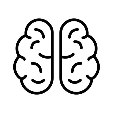 İnsan beyninin eşsiz bir tasarımı, düzenlenebilir vektör simgesi