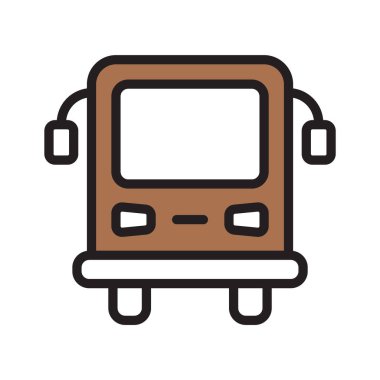 Okul otobüsünün bu muhteşem simgesini beyaz arkaplanda izole edin