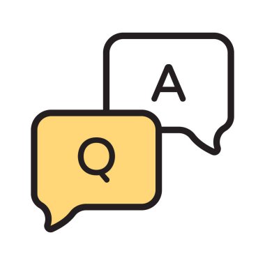 Soru ve cevap simgesi tasarımı, baloncuk sohbet vektörleri