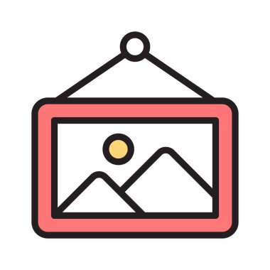 Şık bir fotoğraf çerçevesi simgesi, dekor teması için mükemmel