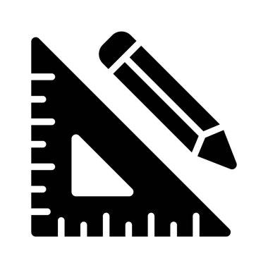 Kalem vektör tasarımlı üçgen cetvel