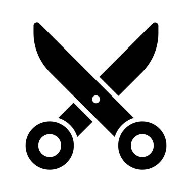 Keskin bir makas simgesi, kesim ve el işi için kullan