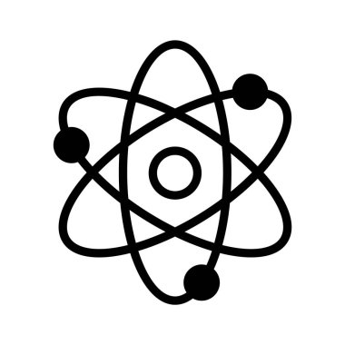 Moda tarzında fizik eğitiminin konsept simgesini simgeleyen atom sembolü