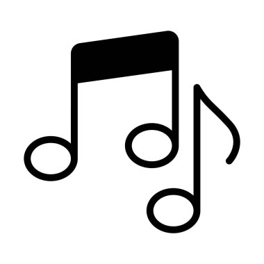 Melodiyi, ritmi ve müzik notasını temsil eden basit bir müzik nota simgesi.