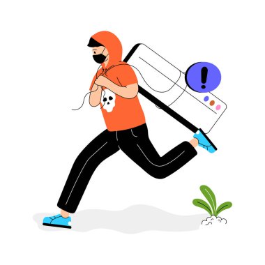Modern tarzda bir web sitesi hacker 'ı çizimi
