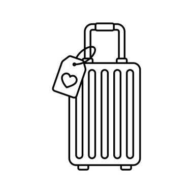 Düğün sonrası ya da balayını simgeleyen bir bavul.