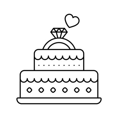 Evliliğin tatlı başlangıcını simgeleyen çok katlı bir düğün pastası.