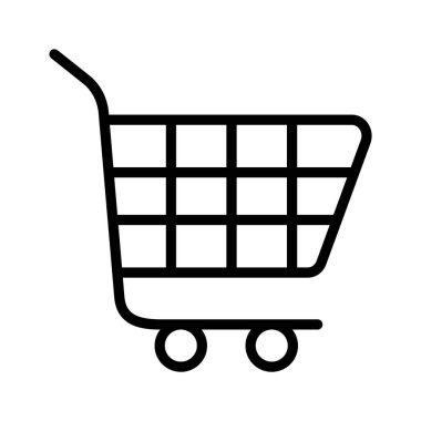 Simge bir el arabası gösteriyor, online alışverişleri ve alışverişleri sembolize ediyor