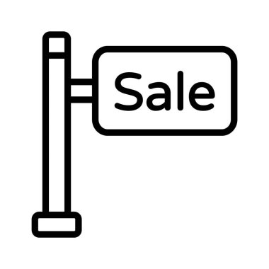 İndirimleri ve özel teklifleri temsil eden satış kurulu simgesi