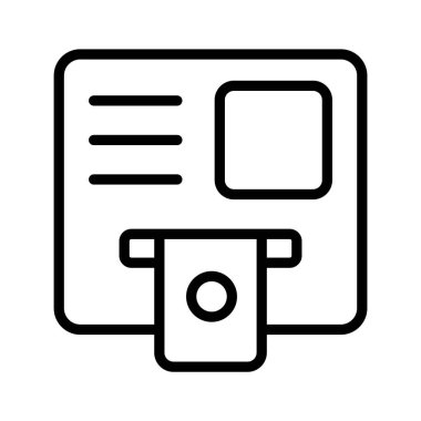 ATM ve mali işlem hizmetleri için nakit makinesi simgesi