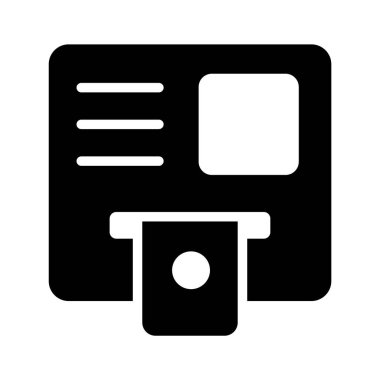 ATM ve mali işlem hizmetleri için nakit makinesi simgesi