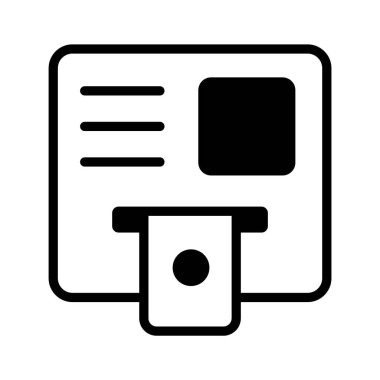 ATM ve mali işlem hizmetleri için nakit makinesi simgesi