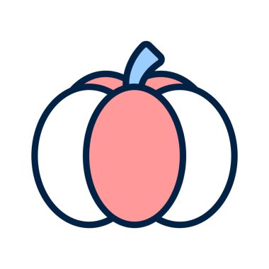 Parlak bir balkabağı, sonbahar hasadını ve şenlik dekorunu temsil ediyor.