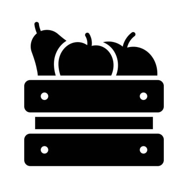 Bu yaratıcı olarak tasarlanmış meyve sepetinin simgesini modern tarzda tutun, simge kullanmaya hazır