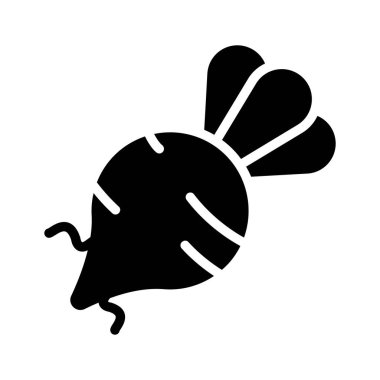 Beyaz arkaplanda izole edilmiş turp vektör tasarımı