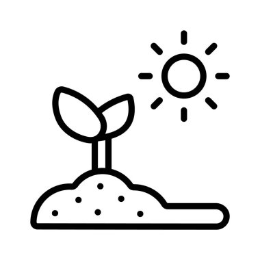 Modern tarzda inanılmaz bir bitki yetiştirme ikonu.