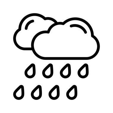 Modern tarzda düzenlenebilir yağmur bulutu simgesi, vektör kullanmaya hazır