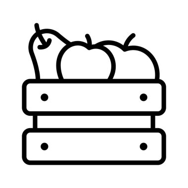 Bu yaratıcı olarak tasarlanmış meyve sepetinin simgesini modern tarzda tutun, simge kullanmaya hazır