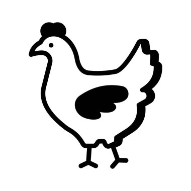 Bahçedeki çiftlik hayvanlarını sembolize eden bir tavuk.