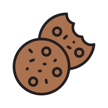 Pastaneler ve tatlı menüleri için tatlı kurabiye ikonu kullanmaya hazır