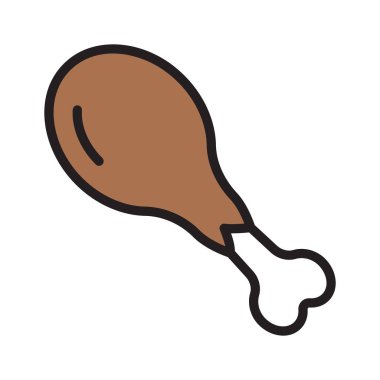 Sulu tavuk budu ikonu, yemek menüleri ve yemek menüsü için ideal.