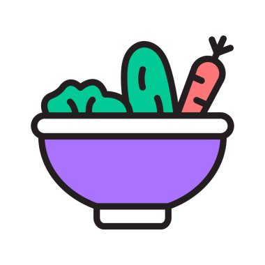 Taze sebze kasesi ikonu sağlıklı yemek için kullanılır.