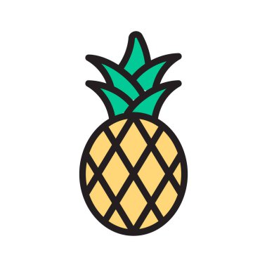 Tropikal temalı tasarımlar için parlak ananas simgesi