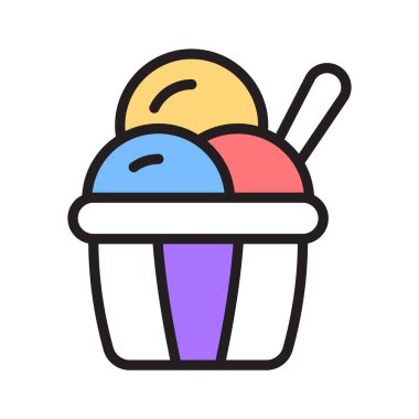 Lezzetli ikizler için klasik dondurma kepçesi ikonu.