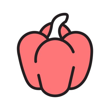 Capsicum simgesi rengarenk, taze biber sergiliyor