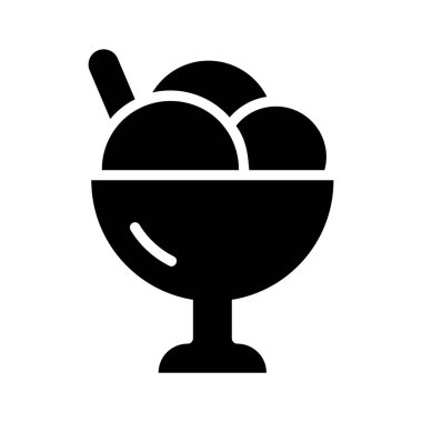 Tatlı dondurma kasesi ikonu tatlı ve yaz eğlencesi için mükemmel.