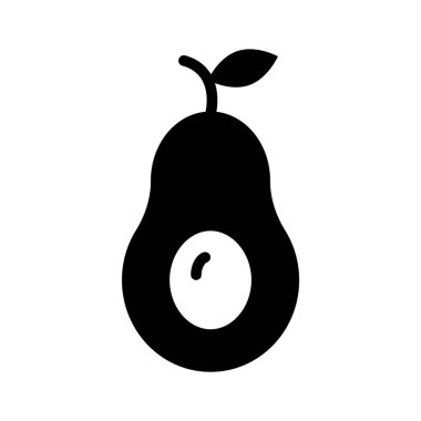 Canlı avokado ikonu organik ve sağlıklı yaşam tarzı tasarımı için uygundur