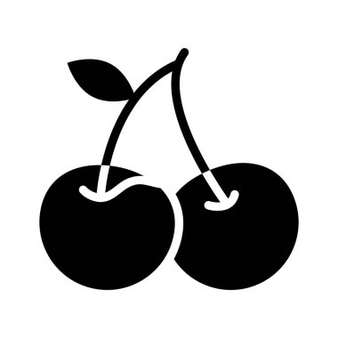 Kiraz ikonu, meyve temalı grafikler için harika.