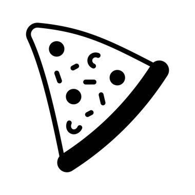 Pizzacılar için lezzetli bir pizza ikonu.