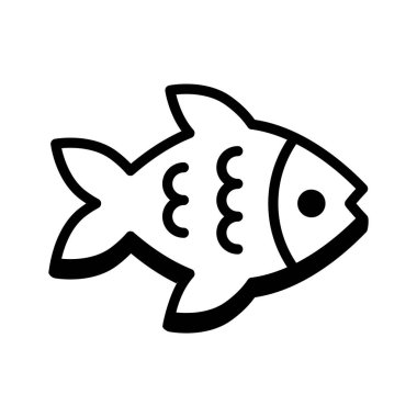 Basit balık simgesi deniz ürünleri ve deniz ürünleri için mükemmel.